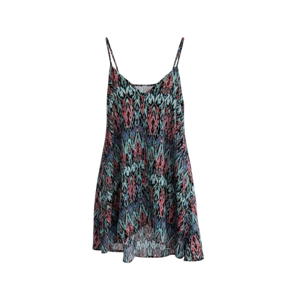 Mimi Chica Multicolor Abstract Print Mini Dress with Spaghetti Straps - Medium